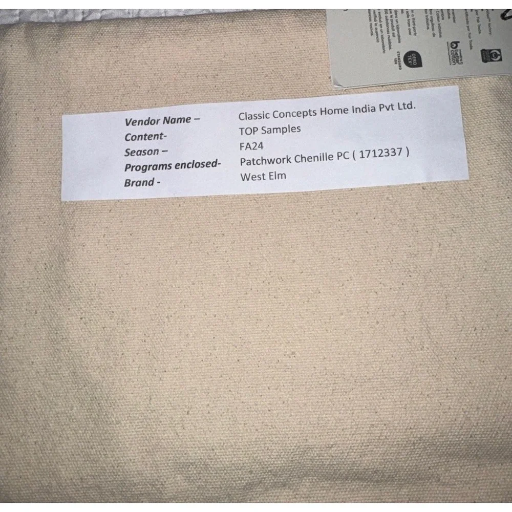 West Elm Patchwork Chenille Pillow Cover NWT 20